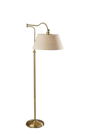 Rodeo Swing-Arm Floor Lamp in Antique Brass