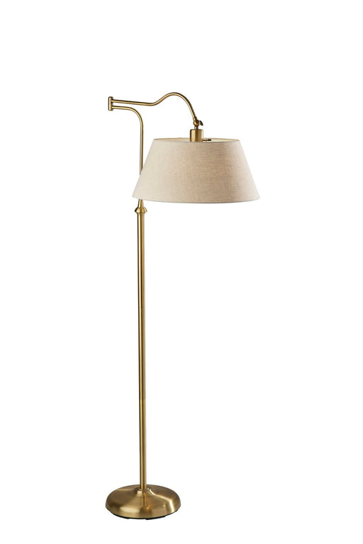 Rodeo Swing-Arm Floor Lamp in Antique Brass
