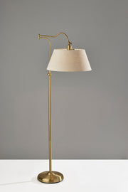 Rodeo Swing-Arm Floor Lamp in Antique Brass