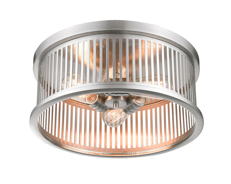 Camellia 3 Light 16" Flush Mount in Brushed Nickel