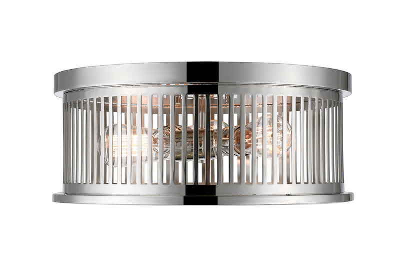 Camellia 3 Light 16" Flush Mount in Polished Nickel