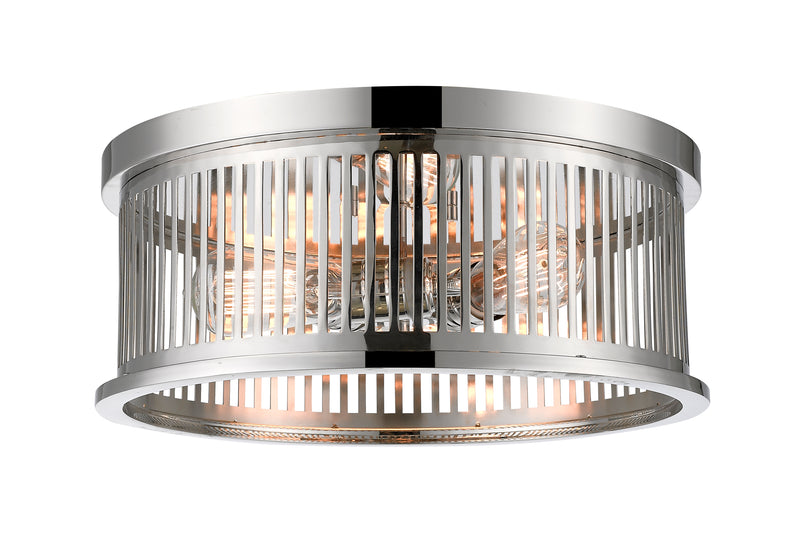 Camellia 3 Light 16" Flush Mount in Polished Nickel