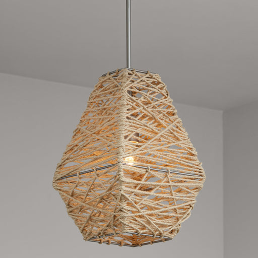 Finley Pendant in Natural Jute and Grey