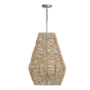 Finley 4-Light Pendant in Natural Jute and Grey