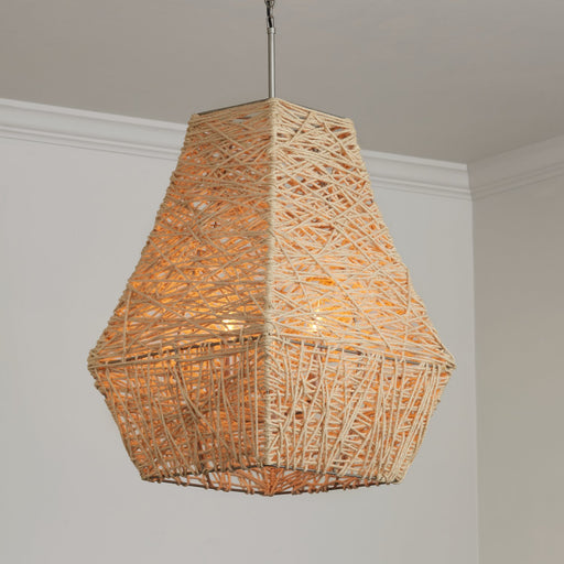Finley 4-Light Pendant in Natural Jute and Grey