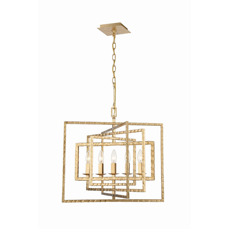 Capri 5 Light 24" Chandelier in Antique Gold