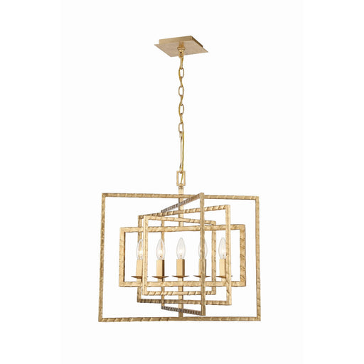 Capri 5 Light 24" Chandelier in Antique Gold