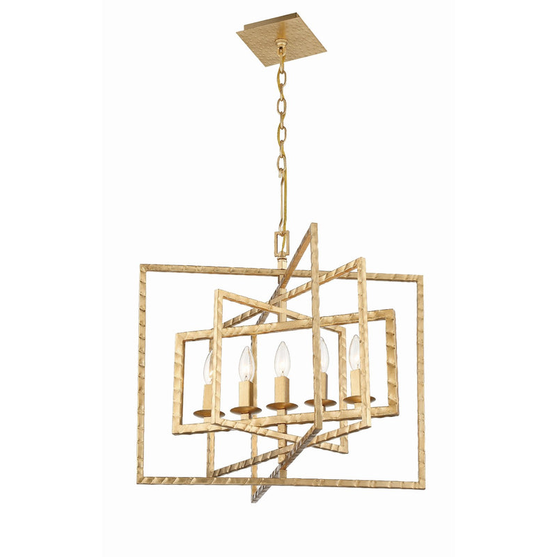 Capri 5 Light 24" Chandelier in Antique Gold