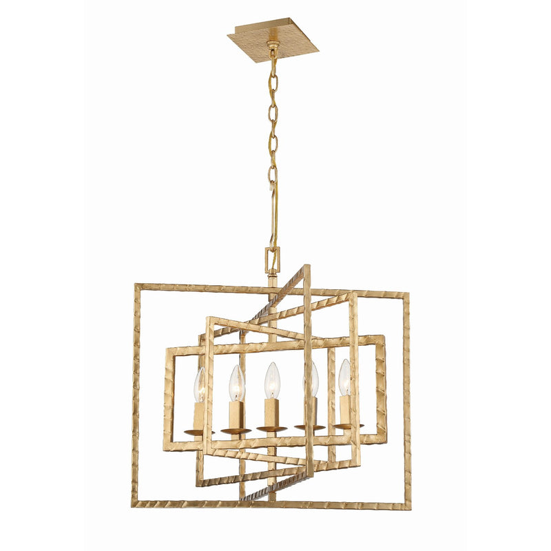 Capri 5 Light 24" Chandelier in Antique Gold