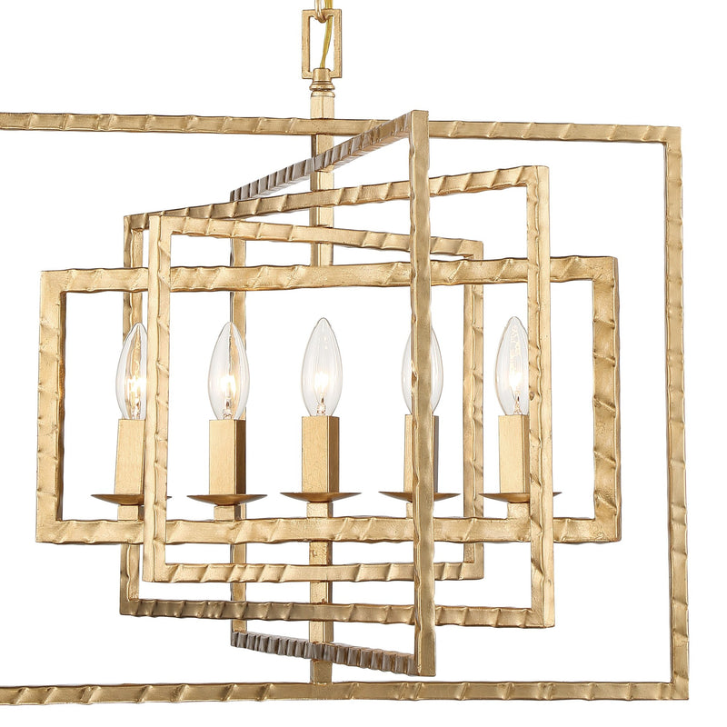 Capri 5 Light 24" Chandelier in Antique Gold