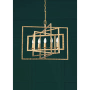 Capri 5 Light 24" Chandelier in Antique Gold in a room setting