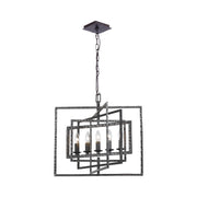Capri 5 Light 24" Chandelier in Raw Steel