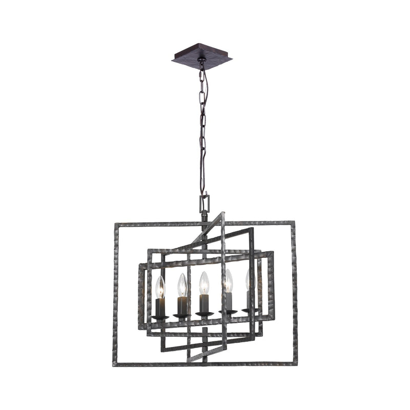 Capri 5 Light 24" Chandelier in Raw Steel
