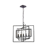 Capri 5 Light 24" Chandelier in Raw Steel
