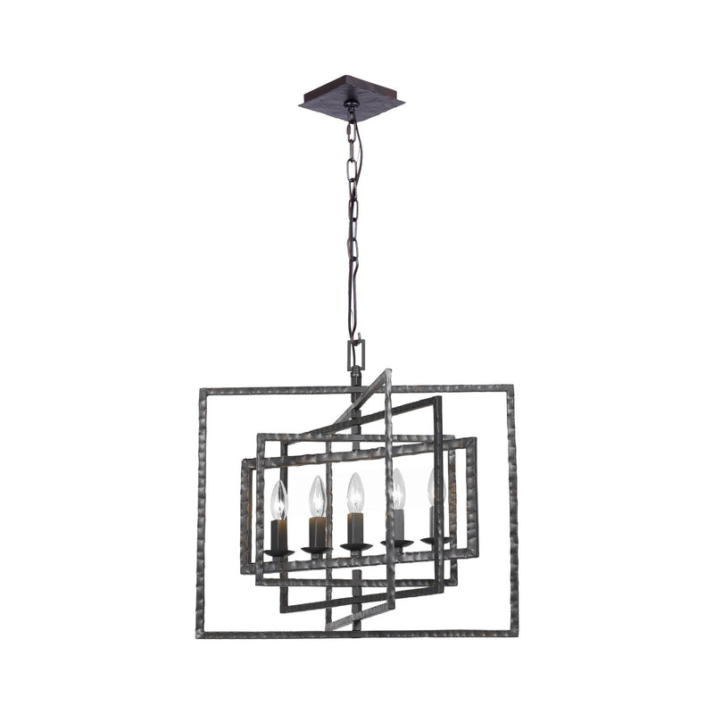 Capri 5 Light 24" Chandelier in Raw Steel