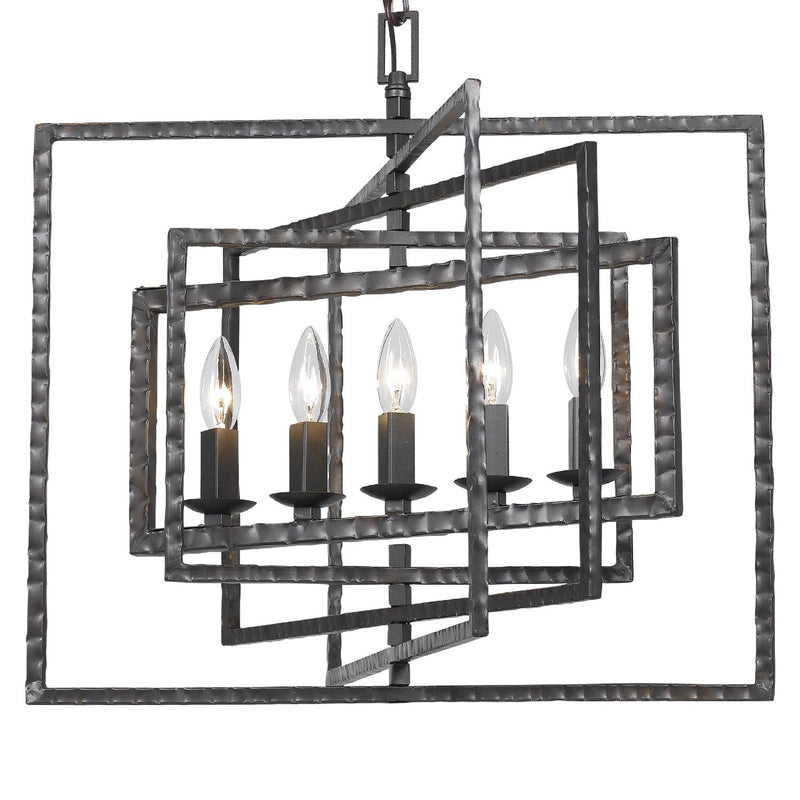 Capri 5 Light 24" Chandelier in Raw Steel