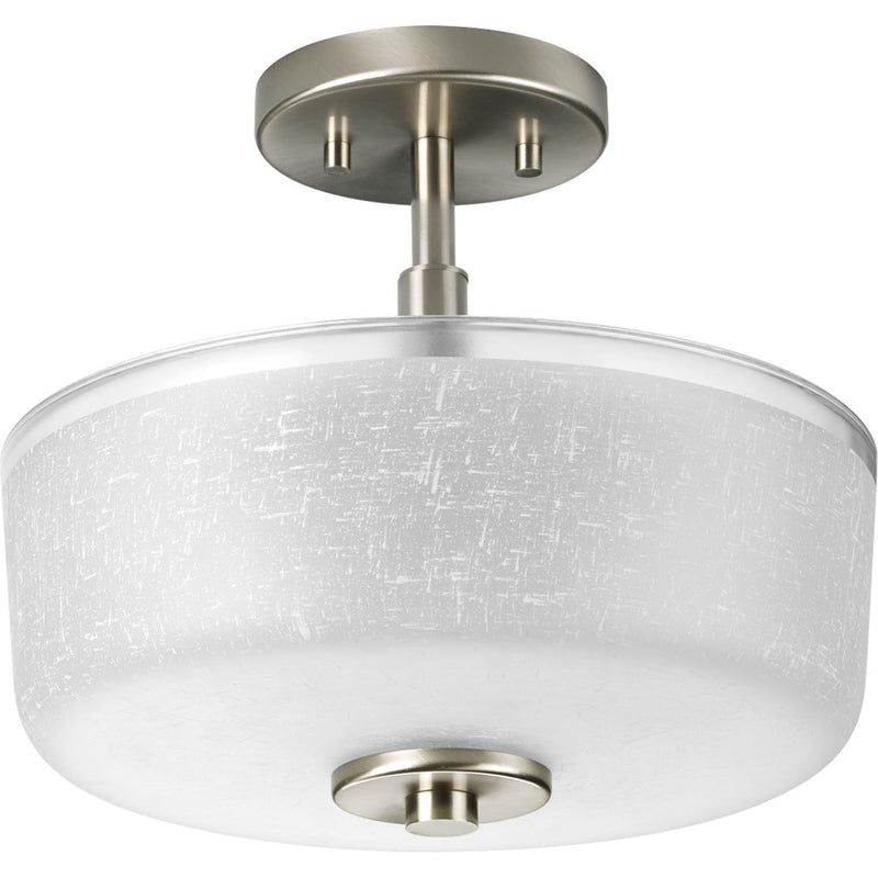 Alexa 2-Light Semi-Flush Mount in Brushed Nickel