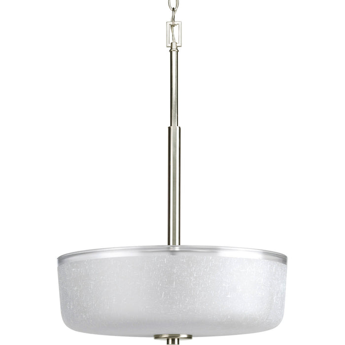 Alexa Three Light Foyer Pendant in Brushed Nickel