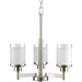 Alexa Three Light Chandelier in Brushed Nickel
