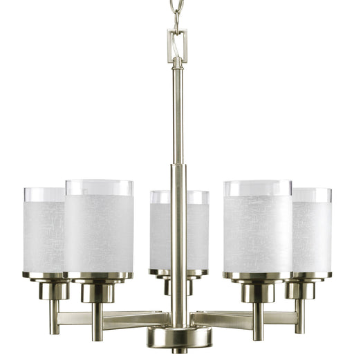 Alexa Five Light Chandelier in Brushed Nickel