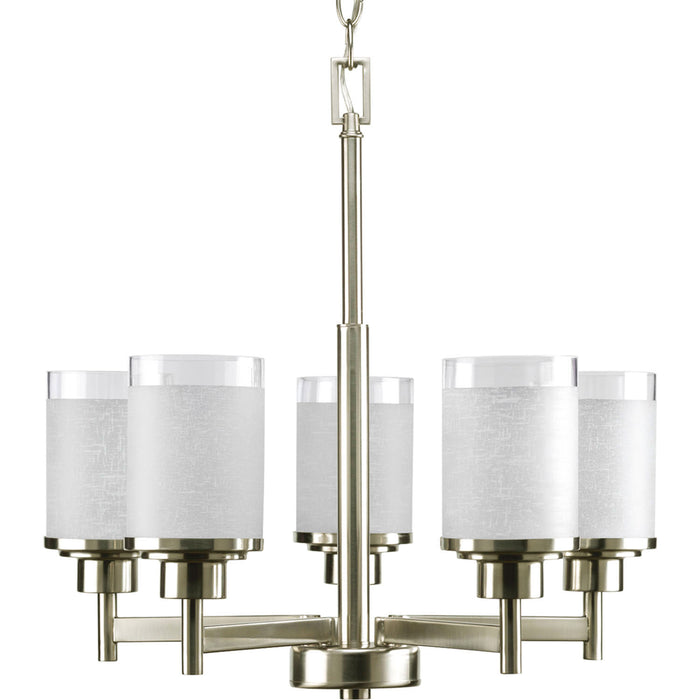 Alexa Five Light Chandelier in Brushed Nickel