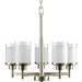Alexa Five Light Chandelier in Brushed Nickel