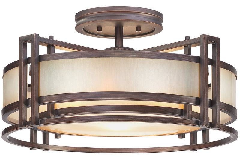 Underscore 3-Light Semi-Flush Mount in Cimarron Bronze