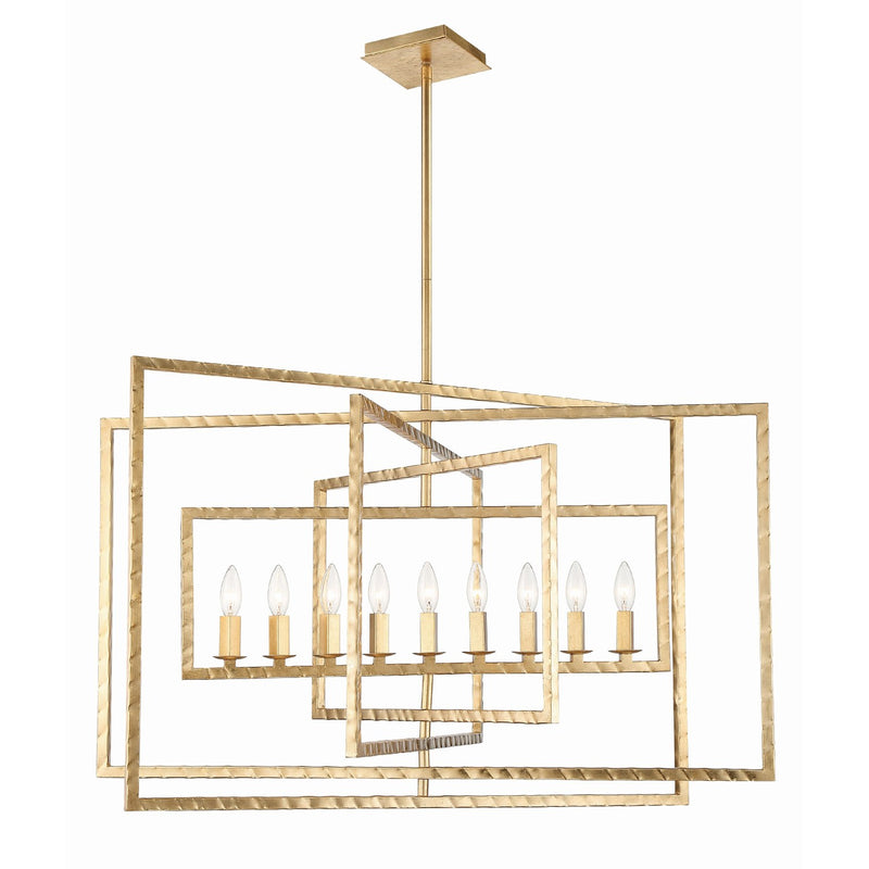 Capri 9 Light 39" Chandelier in Antique Gold