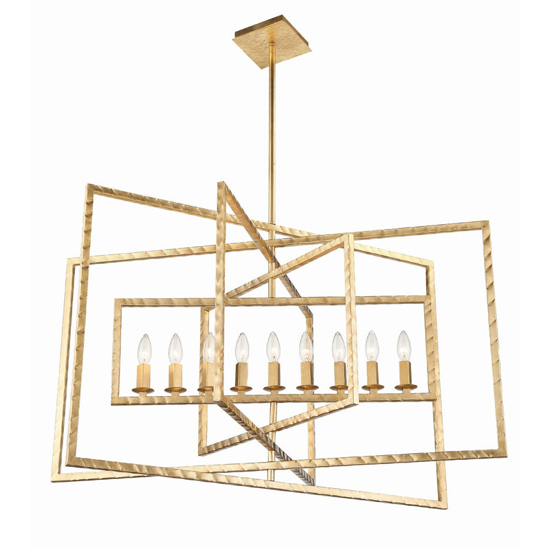 Capri 9 Light 39" Chandelier in Antique Gold