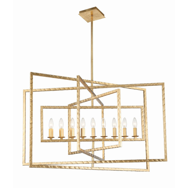 Capri 9 Light 39" Chandelier in Antique Gold