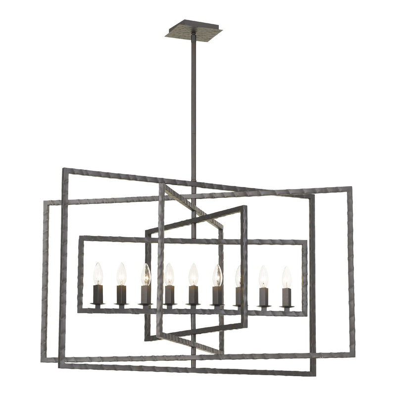 Capri 9 Light 39" Chandelier in Raw Steel