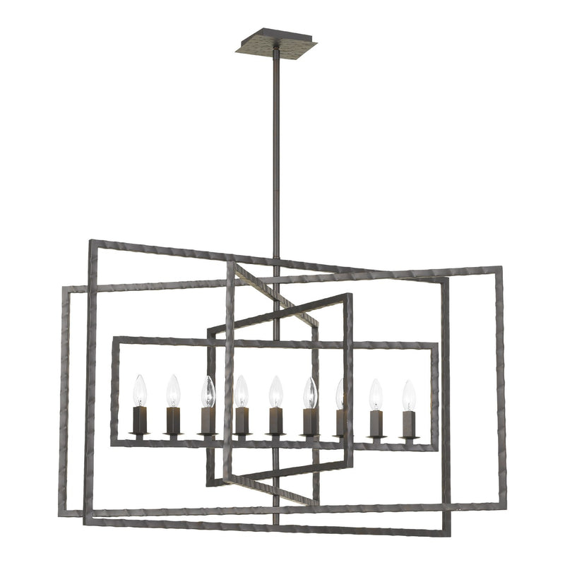 Capri 9 Light 39" Chandelier in Raw Steel