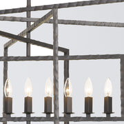 Capri 9 Light 39" Chandelier in Raw Steel