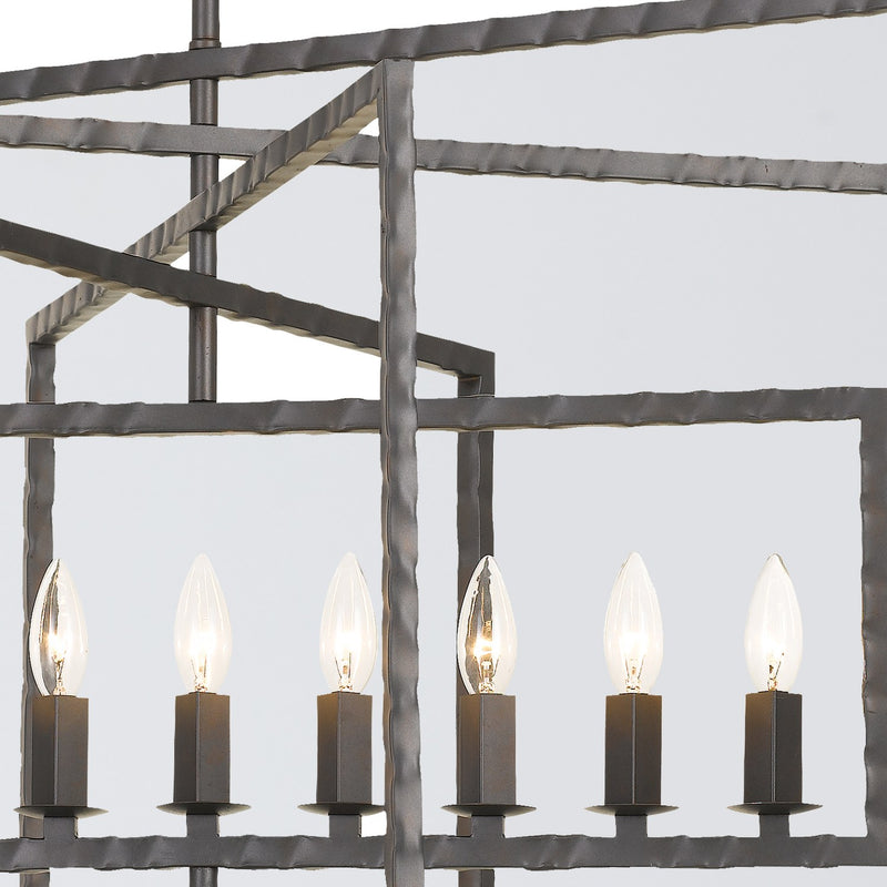 Capri 9 Light 39" Chandelier in Raw Steel