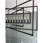 Capri 9 Light 39" Chandelier in Raw Steel
