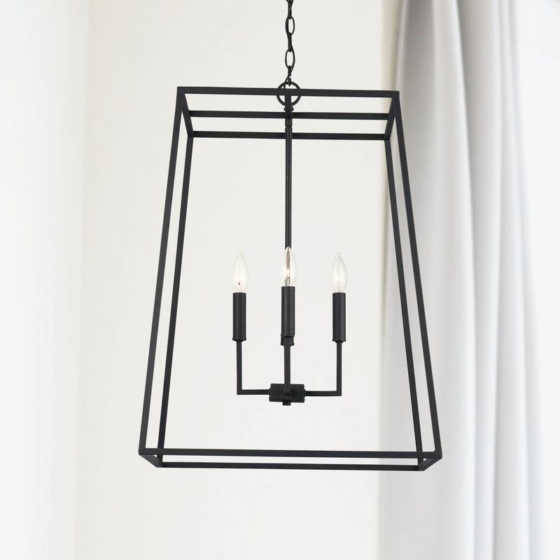 Clint 4-Light Chandelier in Black Iron