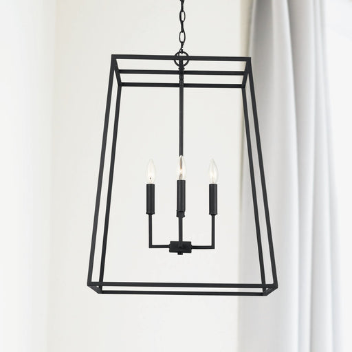 Clint 4-Light Chandelier in Black Iron