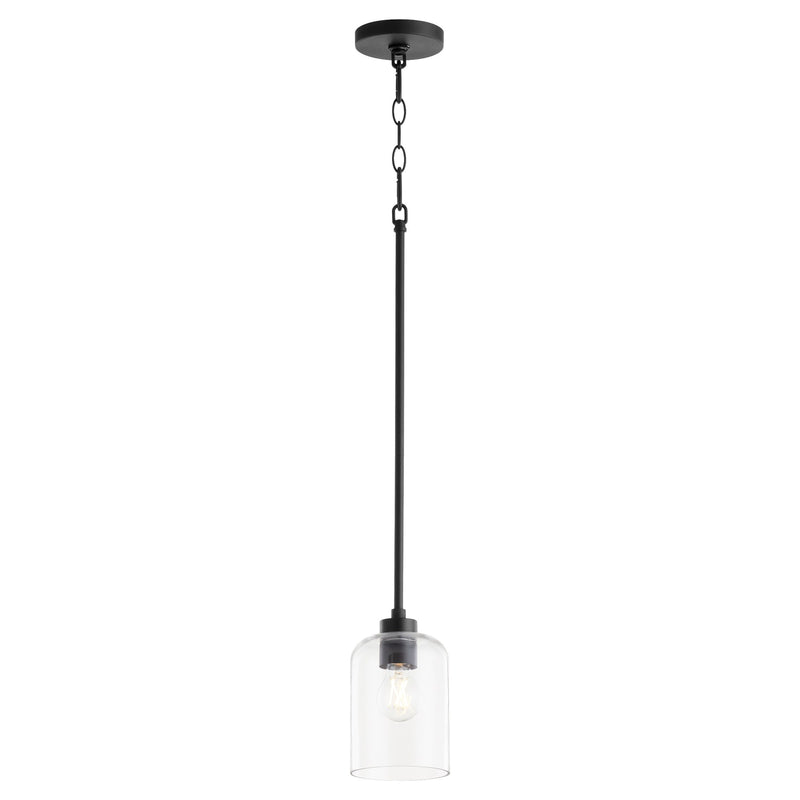 Tribute 1 Light Mini Pendant in Matte Black