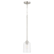 Tribute 1 Light Mini Pendant in Satin Nickel