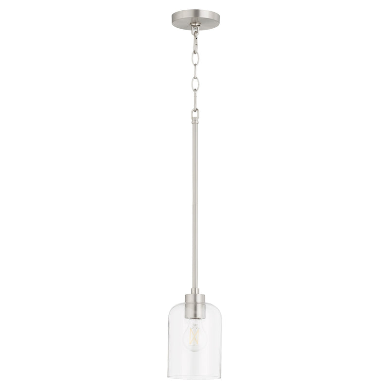 Tribute 1 Light Mini Pendant in Satin Nickel
