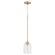 Tribute 1 Light Mini Pendant in Aged Brass