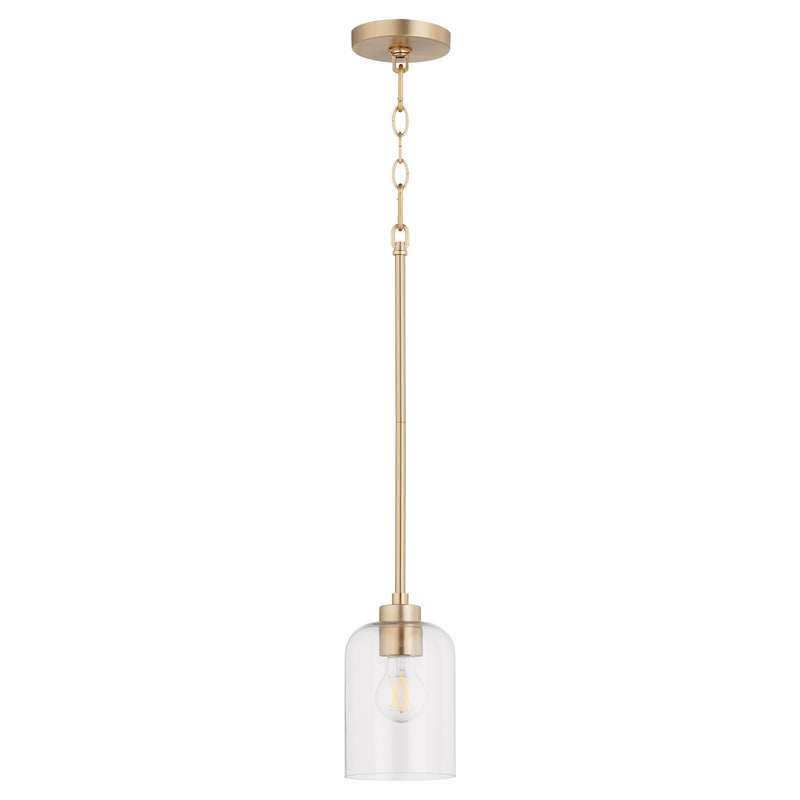Tribute 1 Light Mini Pendant in Aged Brass