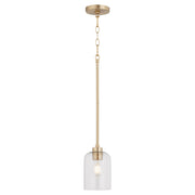 Tribute 1 Light Mini Pendant in Aged Brass