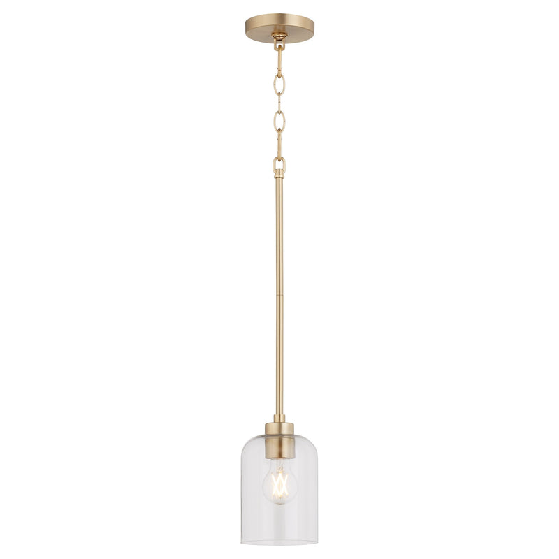 Tribute 1 Light Mini Pendant in Aged Brass