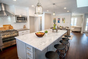 Burren 1 Light 8.75" Pendant in Brushed Nickel in a room setting