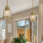 Burren 1 Light 8.75" Pendant in Heritage Brass in a room setting