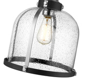 Burren 1 Light 12.25" Pendant in Matte Black + Chrome