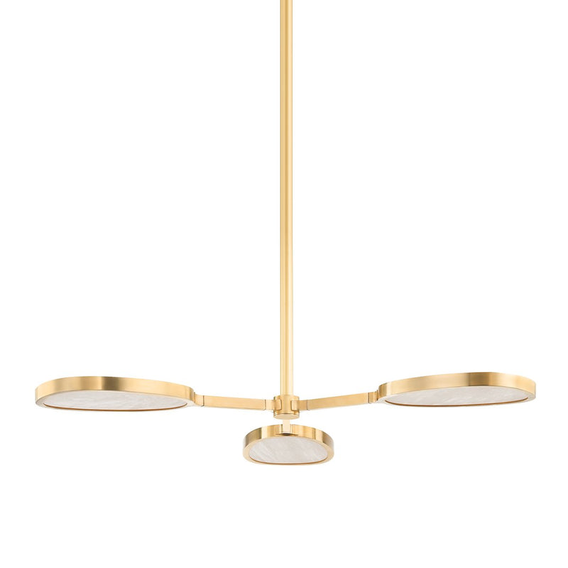 Patras 3-Light Semi-Flush Mount in Vintage Brass