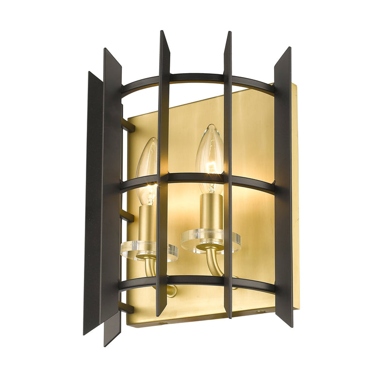 Haake 2 Light 9.12" Wall Sconce in Satin Brass