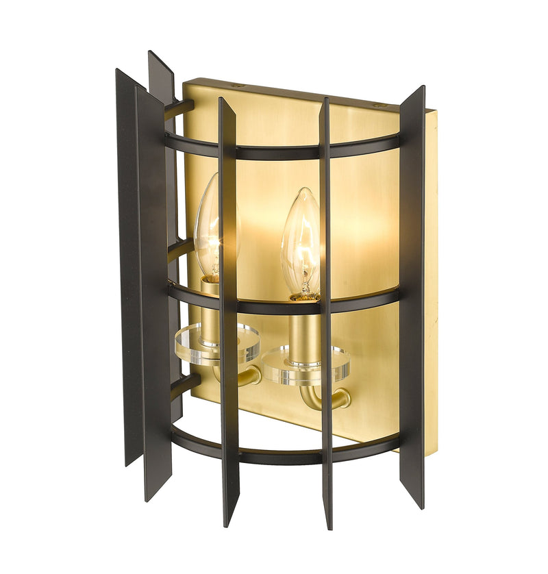 Haake 2 Light 9.12" Wall Sconce in Satin Brass